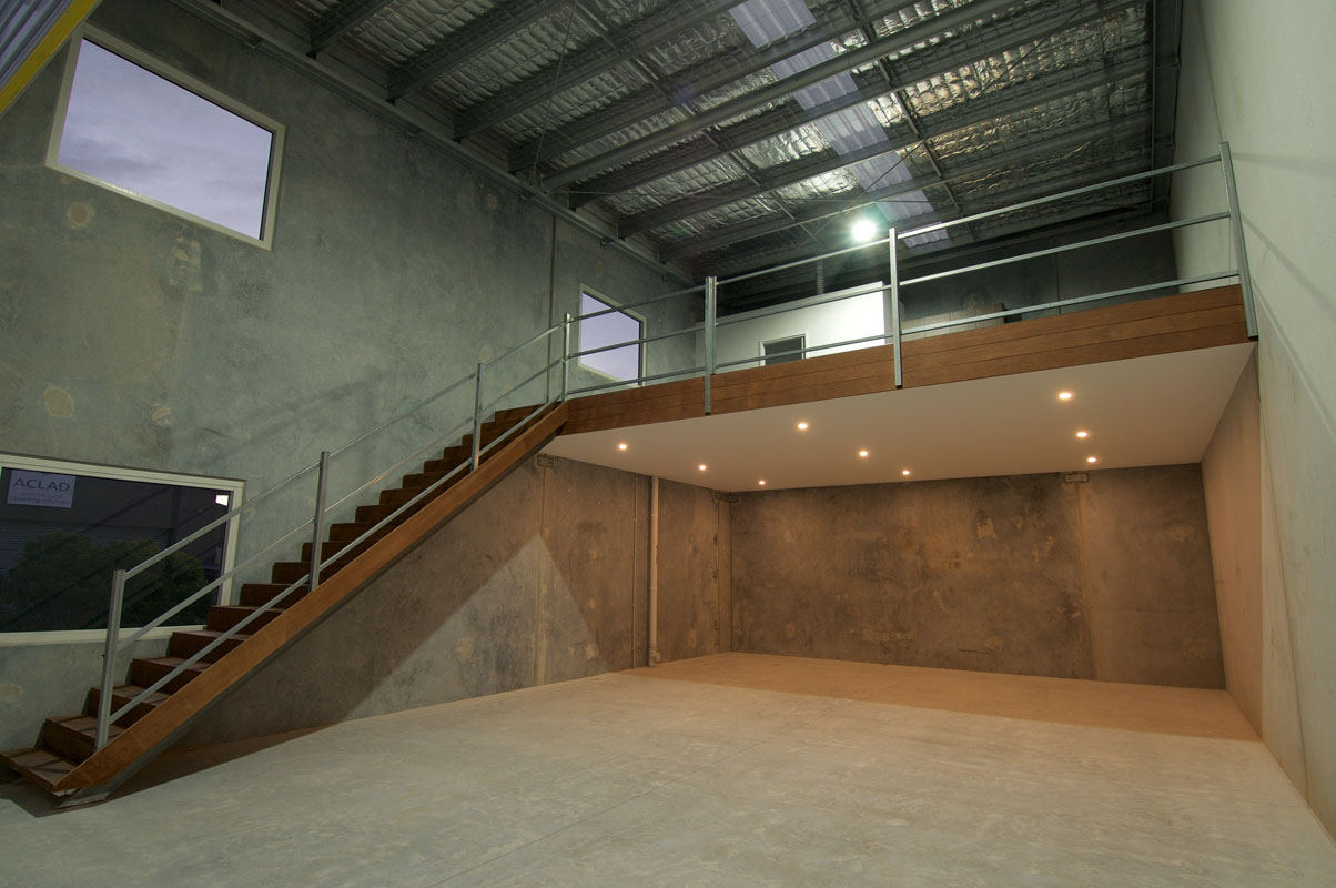 Warehouse and storage space with built in mezzanine level for office space  in Wakerley, Brisbane - The Workstores